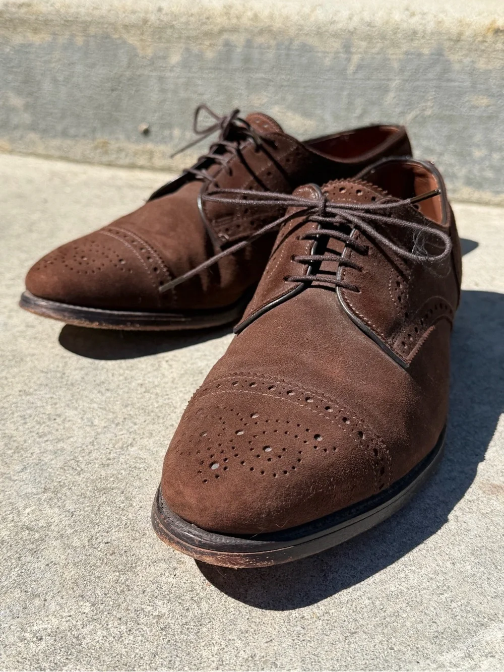 Allen Edmonds Brown Suede Wingtip Oxfords